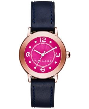 Marc Jacobs Women's Riley Navy Leather Strap Watch 36mm Mj1558