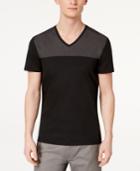 Calvin Klein Men's Mix-media Colorblocked V-neck T-shirt
