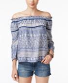 Roxy Juniors' Beach Fossil Printed Off-the-shoulder Top