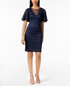 Jessica Howard Glitter-lace Illusion Dress