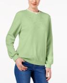 Alfred Dunner Embroidered Fleece Sweatshirt