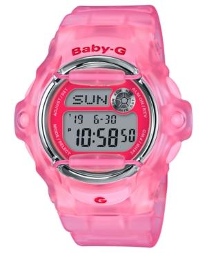 Baby-g Women's Digital Pink Jelly Strap Watch 42.6mm