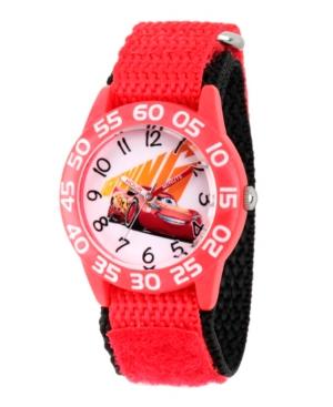 Disney Cars 3 Lightning Mcqueen Boys' Red Plastic Time Teacher Watch