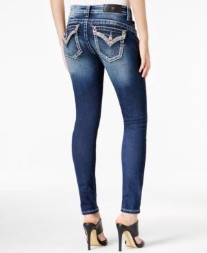 Miss Me Embellished Medium Blue Wash Skinny Jeans