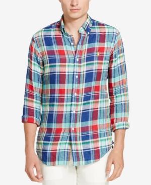 Polo Ralph Lauren Men's Linen Plaid Sport Shirt