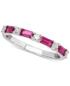 Certified Ruby (5/8 Ct. T.w.) & Diamond (1/5 Ct. T.w.) Band In 14k White Gold