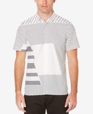 Perry Ellis Men's Slim-fit Staggered-stripe Shirt