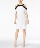 Thalia Sodi Crochet-trim Cold-shoulder Dress, Only At Macy's