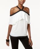 Inc International Concepts Cold-shoulder Halter Top, Only At Macy's