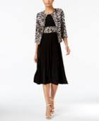 Jessica Howard Leaf-print Jacket & A-line Dress