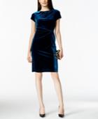 Ellen Tracy Velvet Twist-knot Sheath Dress