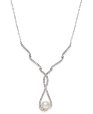 Danori Silver-tone Entwined Crystal And Imitation Pearl Necklace, Only At Macy's