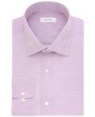 Calvin Klein Steel Men's Classic/regular Fit Non-iron Performance Purple Print Dress Shirt
