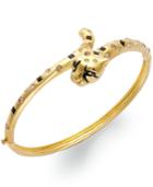 Sis By Simone I Smith 18k Gold Over Sterling Silver Bracelet, Crystal Cheetah Bangle