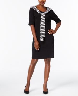 Karen Scott Cotton Front-tie Shift Dress, Created For Macy's
