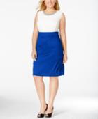 Connected Plus Size Embellished Colorblocked Sheath Dress