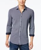 Hugo Boss Green Men's Geometric Line-print Long-sleeve Shirt