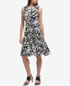 Dkny Floral-print Fit & Flare Dress, Created For Macy's
