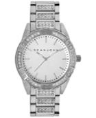 Sean John Men's Crystal Accent Silver-tone Bracelet Watch 48mm 10018091
