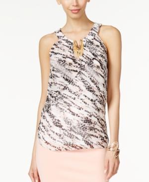 Thalia Sodi Embellished Split-neck Top, Only At Macy's