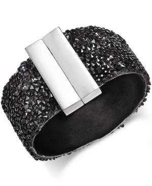 Inc International Concepts Jet Cluster Stone Strap Bracelet, Only At Macy's