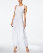 Calvin Klein Pintucked Ruffle Maxi Dress