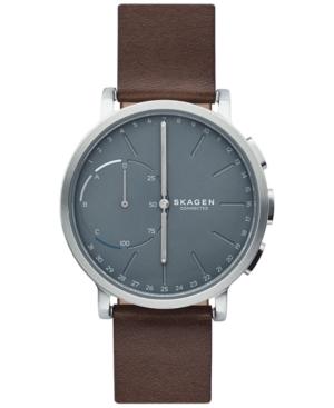 Skagen Connected Men's Hagen Brown Leather Strap Hybrid Smart Watch 42mm Skt1110