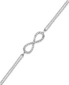 Wrapped Diamond Infinity Bracelet In 14k White Gold (1/6 Ct. T.w.)