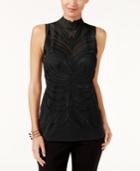I.n.c. Embroidered Illusion Top, Created For Macy's