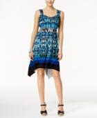 Style & Co. Printed Handkerchief-hem Dress, Only At Macy's