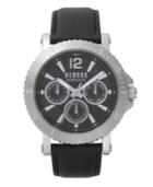 Versus Men's Steenberg 45mm Black Leather Strap Watch