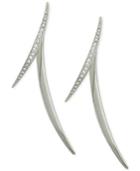 Guess Silver-tone Crystal Double Crescent Drop Earrings