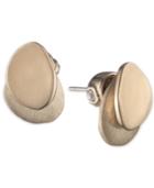 Carolee Gold-tone Layered Disc Stud Earrings