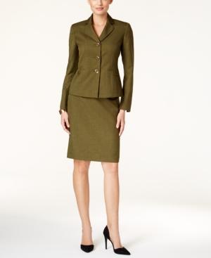 Le Suit Melange Three-button Skirt Suit