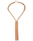 Guess Gold-tone Multi-row Tassel Lariat Necklace