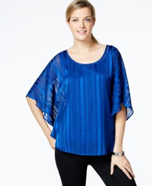 Ny Collection Chiffon Metallic-detail Top