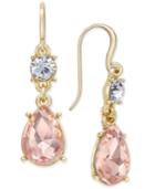 Charter Club Gold-tone Pink & Clear Crystal Drop Earrings, Only At Macy's