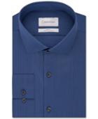 Calvin Klein Platinum Slim-fit Deep Blue Stripe Dress Shirt
