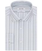 Calvin Klein Steel Slim-fit Non-iron Performance Blue Plaid Dress Shirt