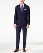 Vince Camuto Men's Coolmax Slim-fit Stretch Navy Plaid Suit