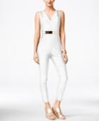 Material Girl Juniors' Sleeveless Belted Jumpsuit, Only At Macy's