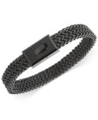 Sutton By Rhona Sutton Men's Black Ip-plated Stainless Steel Link Bracelet