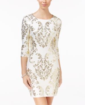 B Darlin Juniors' Sequined Cutout Bodycon Dress