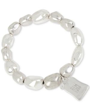 Robert Lee Morris Soho Silver-tone Sculptured Bead Stretch Bracelet
