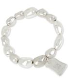 Robert Lee Morris Soho Silver-tone Sculptured Bead Stretch Bracelet