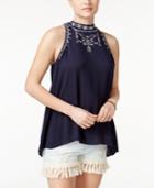 American Rag Embroidered High-low Top, Only At Macy's