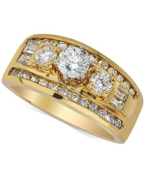 Three-stone Diamond Engagement Ring (1-1/3 Ct. T.w.) In 14k Gold