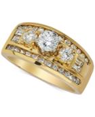 Three-stone Diamond Engagement Ring (1-1/3 Ct. T.w.) In 14k Gold