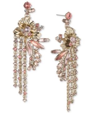 Givenchy Gold-tone Crystal Flower Chain Drop Earrings