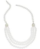Danori Silver-tone Swarovski Imitation Pearl Multi-strand 18 Collar Necklace, Created For Macy's